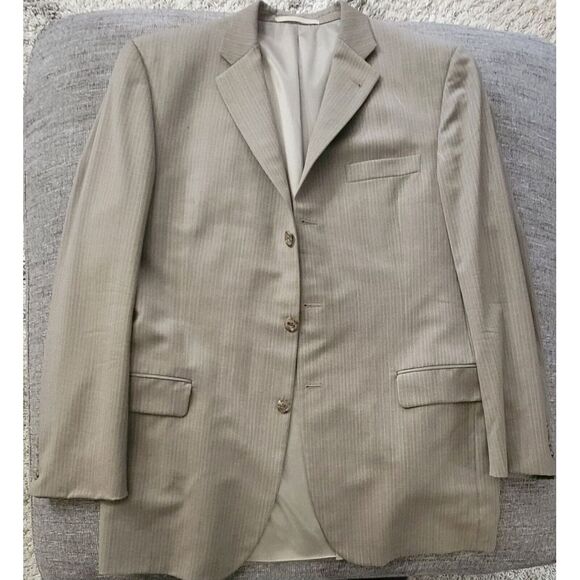 Burberry Tan Pinstripe Suit - Picture 1 of 8